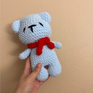 Handmade Chunky Yarn Teddy Bear – 5mm Chenille Crochet Bear